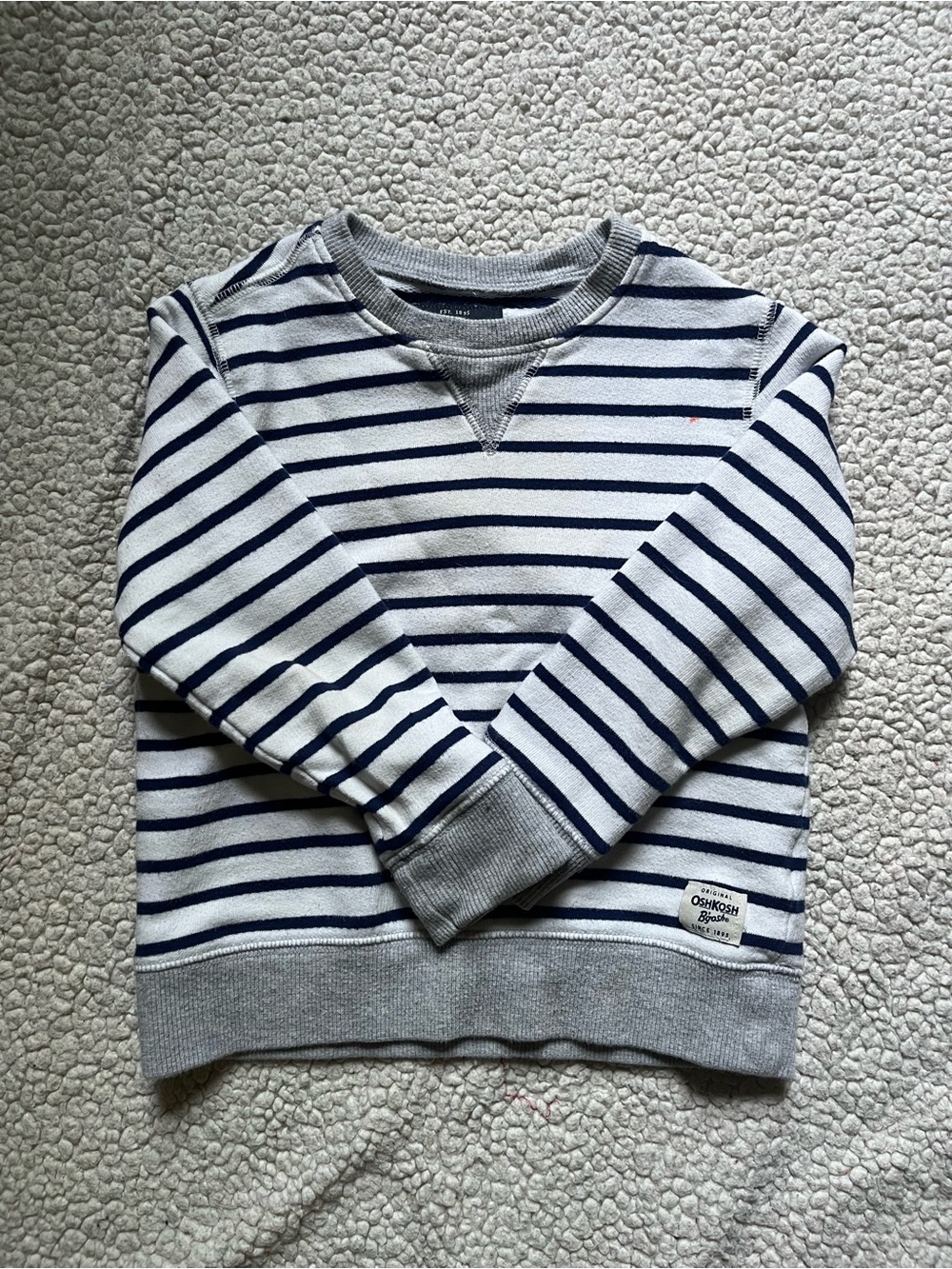 OshKosh B'gosh Navy and White Striped Crewneck Sweater